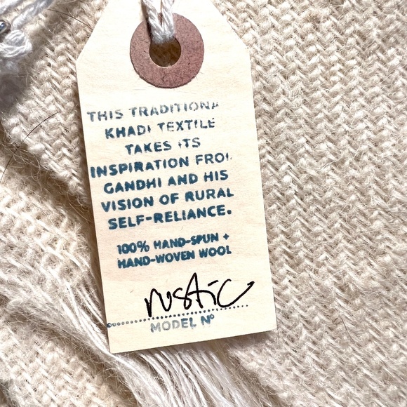 AUNTIE OTI  Hand Spun Hand Woven 100% Wool Rustic Blanket/Throw- EUC! - Picture 3 of 5